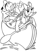 A coloring page of donald duck